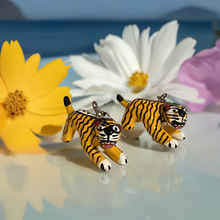 Load image into Gallery viewer, Leopard /Tiger Alebrije Earrings