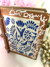 Load image into Gallery viewer, Beautiful Handmade Artisan Blank Notebook "Otomi - Blue"