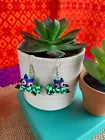 Load image into Gallery viewer, Hand-Made  Green Cat Alebrije Earrings in Small Palm Box
