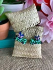 Load image into Gallery viewer, Hand-Made  Green Cat Alebrije Earrings in Small Palm Box