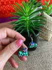Load image into Gallery viewer, Hand-Made  Green Cat Alebrije Earrings in Small Palm Box
