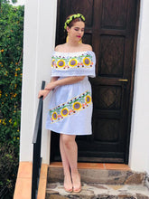 Load image into Gallery viewer, Artisan Mexican Dress with Embroidered Sunflowers (Size M)