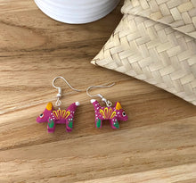 Load image into Gallery viewer, Hand-Made Alebrije Earrings in Small Palm Box