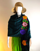 Load image into Gallery viewer, Floral Embroidered Mexican Rebozo/Shawl