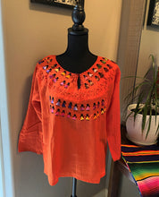 Load image into Gallery viewer, Muñequitas Embroidered Blouse (3/4 Sleeve) - Medium/One Size