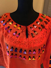 Load image into Gallery viewer, Muñequitas Embroidered Blouse (3/4 Sleeve) - Medium/One Size
