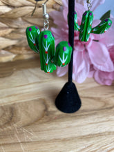 Load image into Gallery viewer, Hand-Made Alebrije Cactus Earrings in Small Palm Box