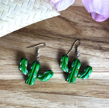 Load image into Gallery viewer, Hand-Made Alebrije Cactus Earrings in Small Palm Box