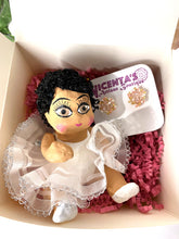 Load image into Gallery viewer, Beautiful Hand-Made Baby Ballerina Doll With Stud Huichol Earrings/Gift Set