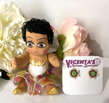 Load image into Gallery viewer, Beautiful Hand-Made Baby Ballerina Doll With Stud Huichol Earrings/Gift Set