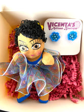Load image into Gallery viewer, Beautiful Hand-Made Baby Ballerina Doll With Stud Huichol Earrings/Gift Set