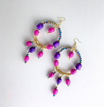 Load image into Gallery viewer, Beautiful Oversized Mexican Artisanal Palm Leaf Earrings/Statemen Earrings/ Hand Made