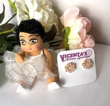 Load image into Gallery viewer, Beautiful Hand-Made Baby Ballerina Doll With Stud Huichol Earrings/Gift Set