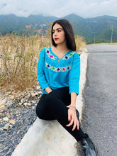 Load image into Gallery viewer, Embroidered Blouse (3/4 Sleeve) - Medium/One Size