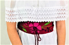 Load image into Gallery viewer, Hand-Embroidered Mexican Belt with Flowers