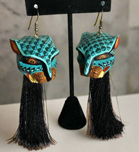 Load image into Gallery viewer, Fabulous and Extravagant Jaguar Alebrije Earrings / Hand Made / Oversized
