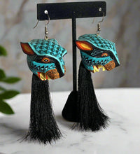 Load image into Gallery viewer, Fabulous and Extravagant Jaguar Alebrije Earrings / Hand Made / Oversized
