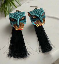 Load image into Gallery viewer, Fabulous and Extravagant Jaguar Alebrije Earrings / Hand Made / Oversized
