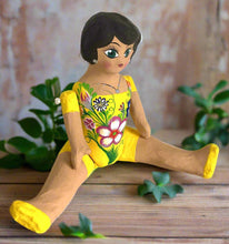 Load image into Gallery viewer, Mexican Cartoneria  Lupita Doll - Yellow
