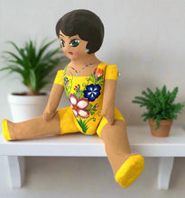 Load image into Gallery viewer, Mexican Cartoneria  Lupita Doll - Yellow
