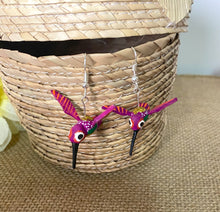 Load image into Gallery viewer, Hummingbird Alebrije Earrings - Fuchsia
