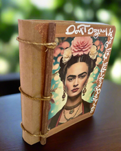 Load image into Gallery viewer, Handmade Artisan Blank Notebook Frida kahlo Boho Look
