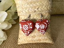 Load image into Gallery viewer, Beautiful Heart-Shaped Alebrije Earrings/Red/Otomi Design
