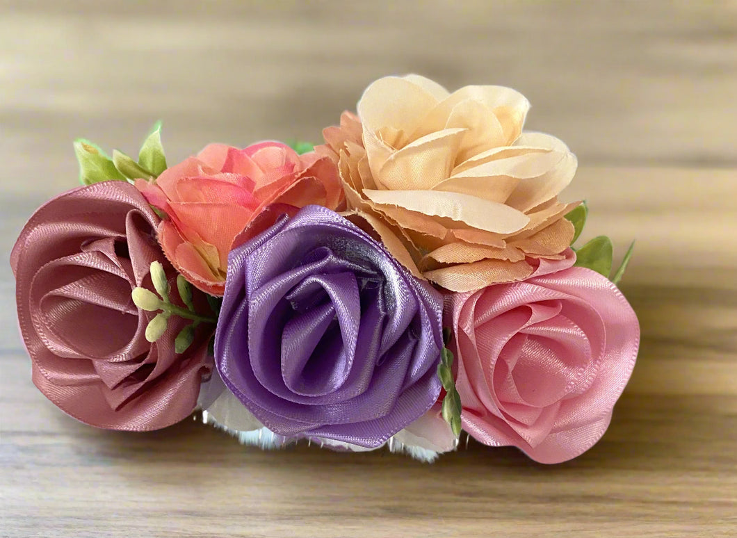 Peineta Con Rosas/Ornamental Comb With Roses/ Mexican Hair Piece/Hand-Made