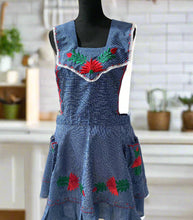 Load image into Gallery viewer, Artisanal Embroidered Apron - Navy Blue / L, XL
