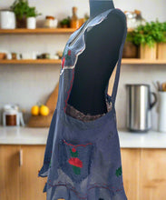 Load image into Gallery viewer, Artisanal Embroidered Apron - Navy Blue / L, XL
