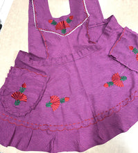 Load image into Gallery viewer, Artisanal Embroidered Apron - Magenta / XL
