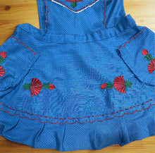 Load image into Gallery viewer, Artisanal Embroidered Apron - Azure XL
