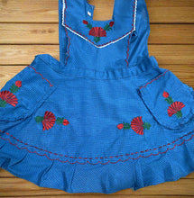 Load image into Gallery viewer, Artisanal Embroidered Apron - Azure XL

