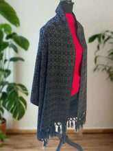 Load image into Gallery viewer, Mexican Rebozo/Shawl - Black/Gray
