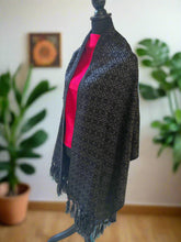 Load image into Gallery viewer, Mexican Rebozo/Shawl - Black/Gray
