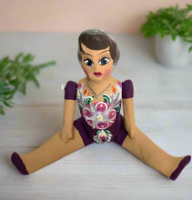 Load image into Gallery viewer, Mexican Cartoneria  Lupita Doll - Plum
