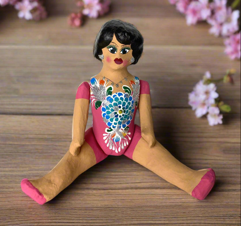 Mexican Cartoneria  Lupita Doll - Pink