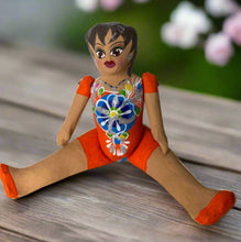 Load image into Gallery viewer, Mexican Cartoneria  Lupita Doll - Orange
