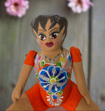 Load image into Gallery viewer, Mexican Cartoneria  Lupita Doll - Orange
