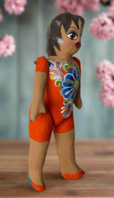Load image into Gallery viewer, Mexican Cartoneria  Lupita Doll - Orange

