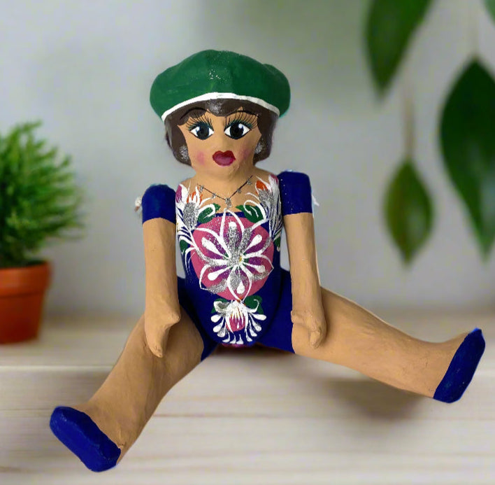 Mexican Cartoneria  Lupita Doll - Blue