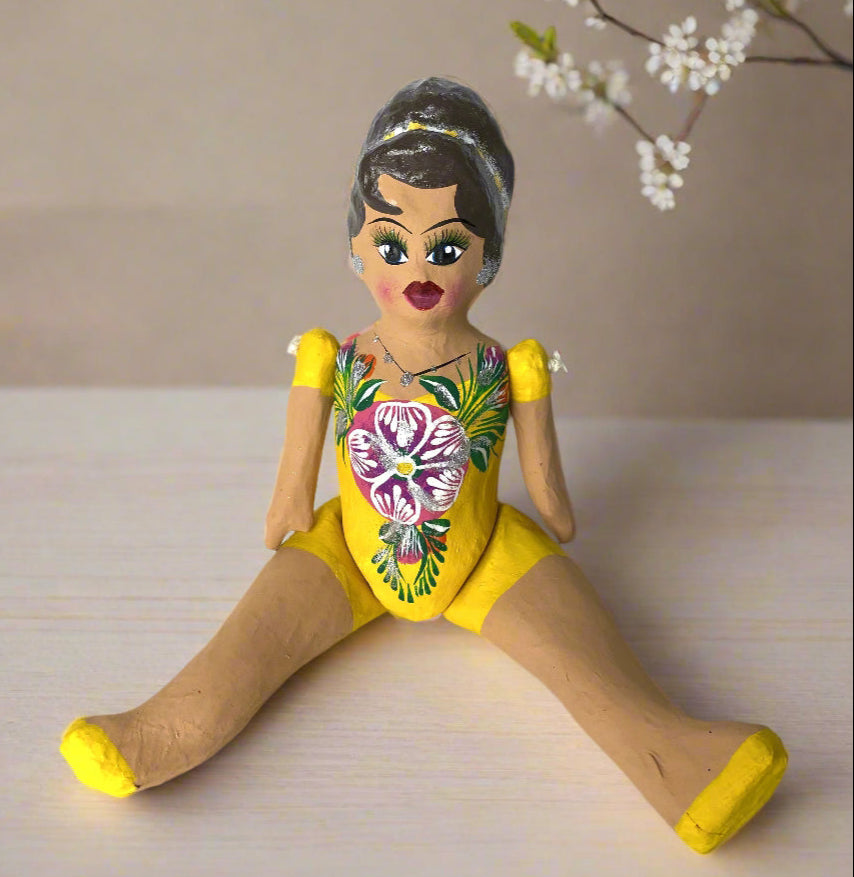 Mexican Cartoneria  Lupita Doll - Yellow