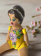 Load image into Gallery viewer, Mexican Cartoneria  Lupita Doll - Yellow
