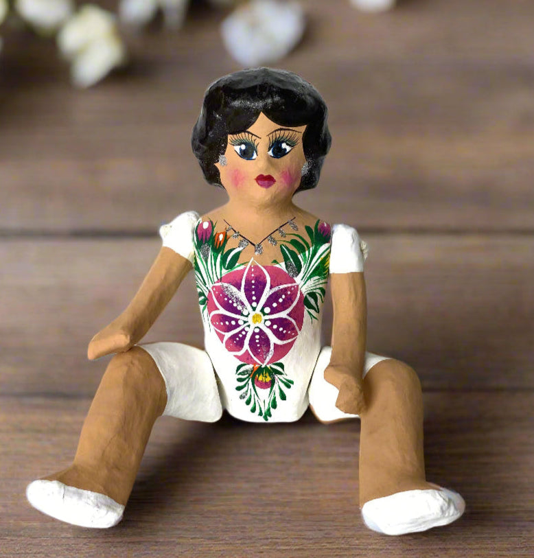 Mexican Cartoneria  Lupita Doll - White