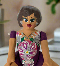 Load image into Gallery viewer, Mexican Cartoneria  Lupita Doll - Plum
