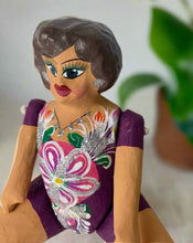 Load image into Gallery viewer, Mexican Cartoneria  Lupita Doll - Plum
