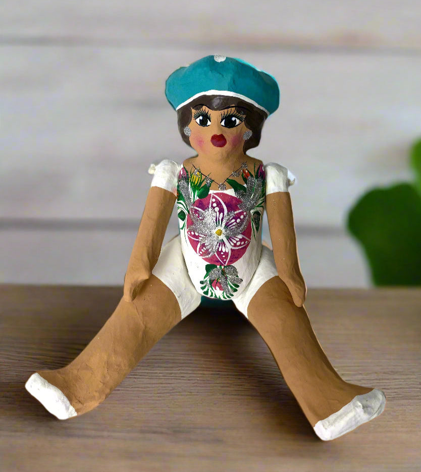 Mexican Cartoneria  Lupita Doll - White
