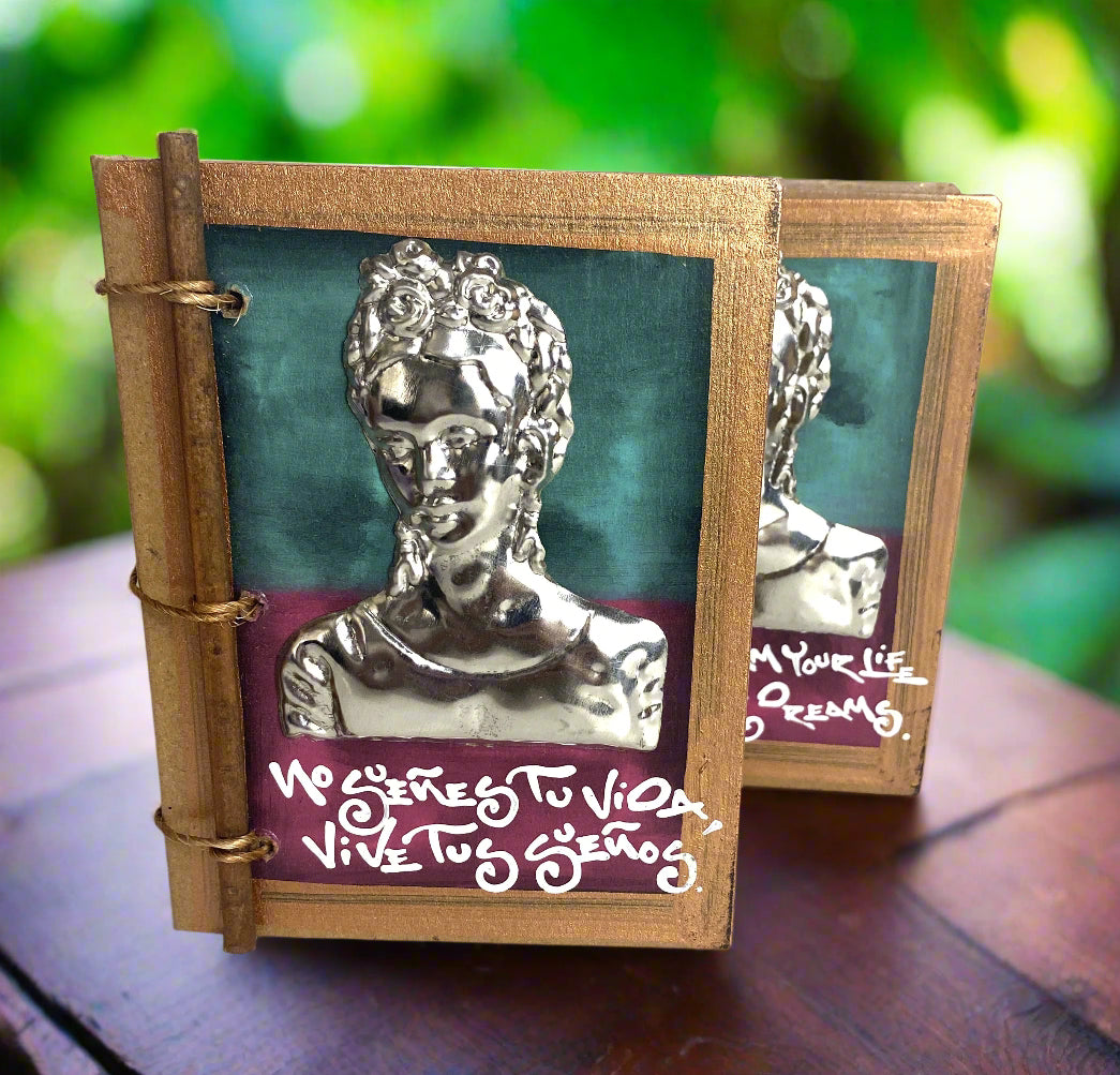 Handmade Artisan Blank Notebook Frida kahlo Embossed Design