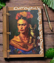 Load image into Gallery viewer, Handmade Artisan Blank Notebook Frida kahlo Boho Look
