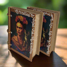 Load image into Gallery viewer, Handmade Artisan Blank Notebook Frida kahlo Boho Look
